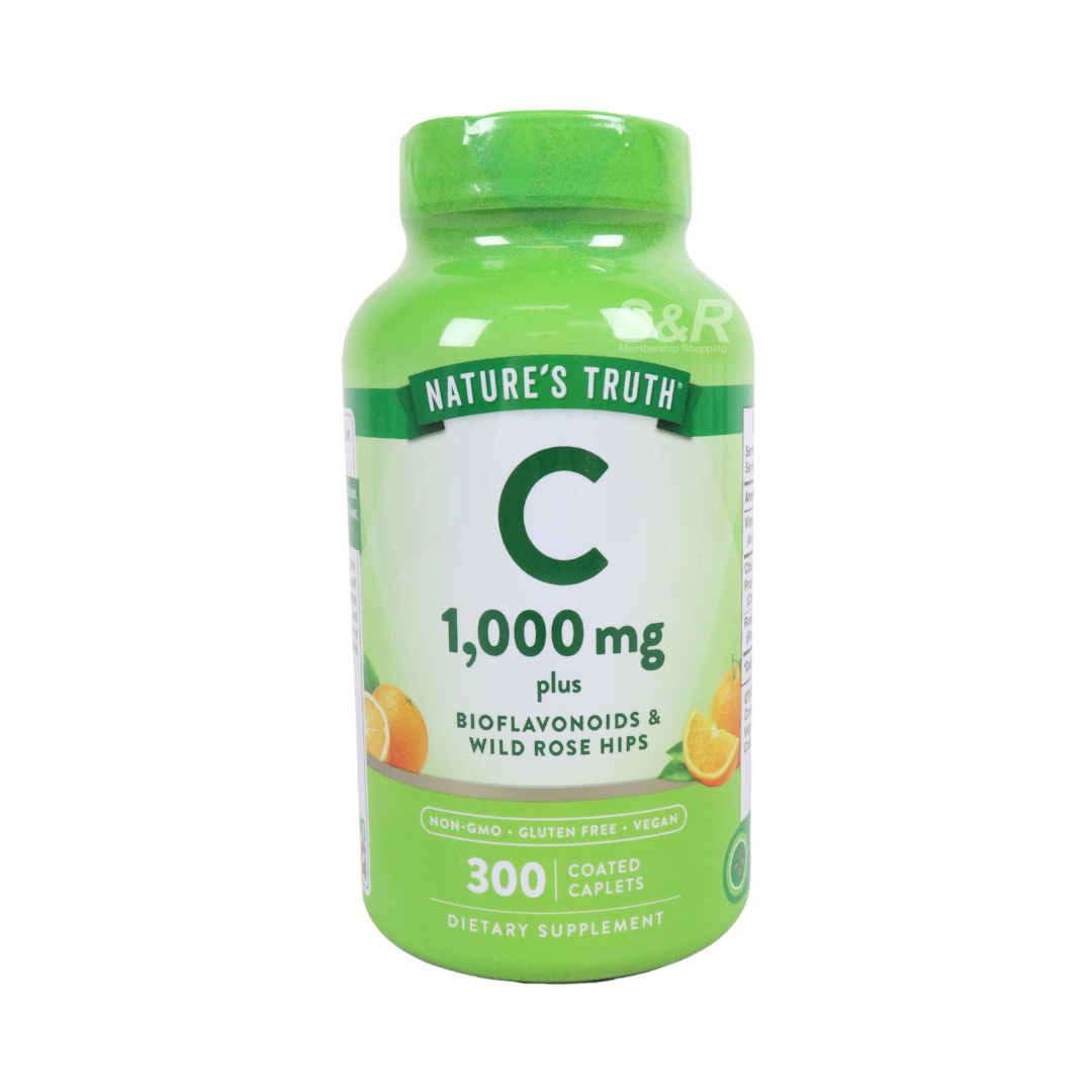 Nature's Truth Vitamin C 1000mg + Bioflavonoids & Wild Rose Hips 300 caplets